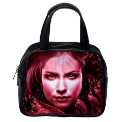 Portrait Woman Red Face Pretty Classic Handbag (one Side) by Wegoenart