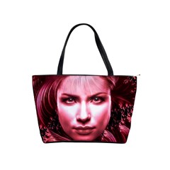 Portrait Woman Red Face Pretty Classic Shoulder Handbag by Wegoenart