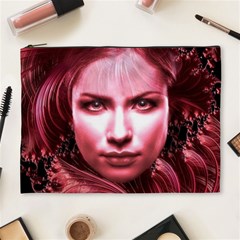 Portrait Woman Red Face Pretty Cosmetic Bag (xl) by Wegoenart