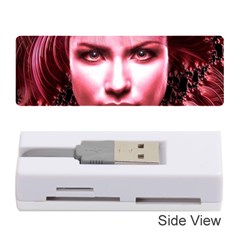 Portrait Woman Red Face Pretty Memory Card Reader (stick) by Wegoenart