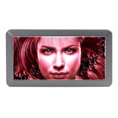 Portrait Woman Red Face Pretty Memory Card Reader (mini) by Wegoenart