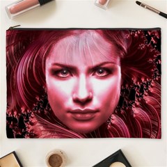 Portrait Woman Red Face Pretty Cosmetic Bag (xxxl) by Wegoenart