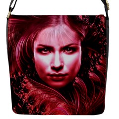 Portrait Woman Red Face Pretty Flap Closure Messenger Bag (s) by Wegoenart