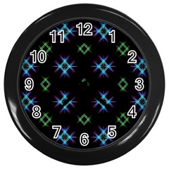 Background Abstract Vector Fractal Wall Clock (black) by Wegoenart