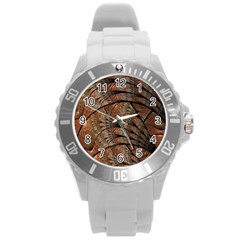 Fractals Artistic Digital Design Round Plastic Sport Watch (l) by Wegoenart