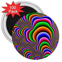 Fractal Background Pattern Color 3  Magnets (100 Pack) by Wegoenart