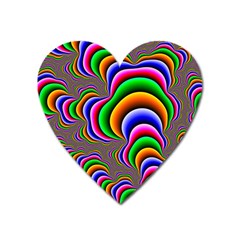 Fractal Background Pattern Color Heart Magnet by Wegoenart