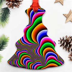 Fractal Background Pattern Color Christmas Tree Ornament (two Sides) by Wegoenart