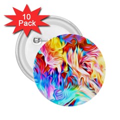 Background Drips Fluid Colorful 2 25  Buttons (10 Pack)  by Wegoenart