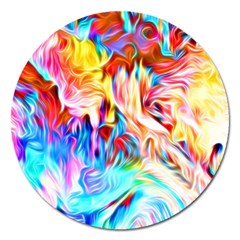 Background Drips Fluid Colorful Magnet 5  (round) by Wegoenart