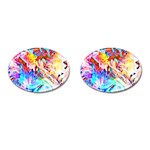 Background Drips Fluid Colorful Cufflinks (Oval) Front(Pair)