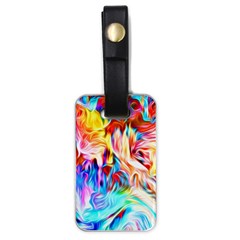 Background Drips Fluid Colorful Luggage Tags (one Side)  by Wegoenart