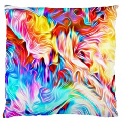 Background Drips Fluid Colorful Large Cushion Case (two Sides) by Wegoenart