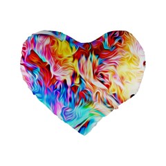 Background Drips Fluid Colorful Standard 16  Premium Heart Shape Cushions by Wegoenart