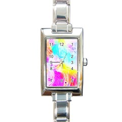 Background Drips Fluid Colorful Pattern Rectangle Italian Charm Watch by Wegoenart