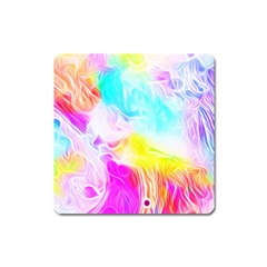 Background Drips Fluid Colorful Pattern Square Magnet by Wegoenart