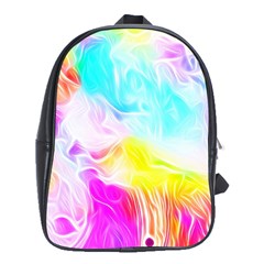 Background Drips Fluid Colorful Pattern School Bag (xl) by Wegoenart