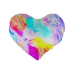 Background Drips Fluid Colorful Pattern Standard 16  Premium Heart Shape Cushions