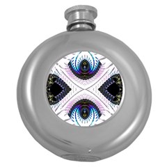 Patterns Fractal Background Digital Round Hip Flask (5 Oz) by Wegoenart