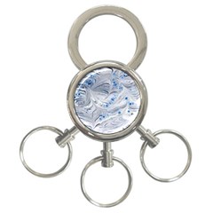 Marbled Paper Mottle Color Movement Blue White 3-ring Key Chains by Wegoenart