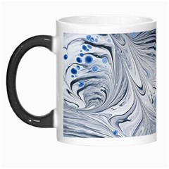 Marbled Paper Mottle Color Movement Blue White Morph Mugs by Wegoenart