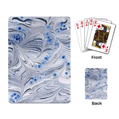 Marbled Paper Mottle Color Movement Blue White Playing Cards Single Design by Wegoenart