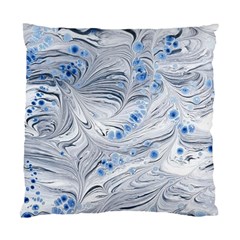 Marbled Paper Mottle Color Movement Blue White Standard Cushion Case (one Side) by Wegoenart