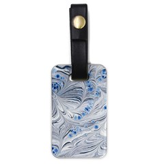 Marbled Paper Mottle Color Movement Blue White Luggage Tags (one Side)  by Wegoenart