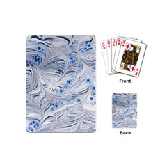 Marbled Paper Mottle Color Movement Blue White Playing Cards (mini) by Wegoenart