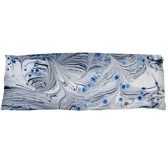 Marbled Paper Mottle Color Movement Blue White Body Pillow Case (dakimakura) by Wegoenart