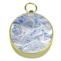 Marbled Paper Mottle Color Movement Blue White Gold Compasses by Wegoenart