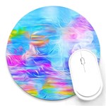 Background Drips Fluid Colorful Round Mousepads Front