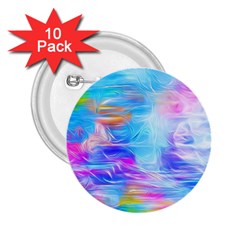 Background Drips Fluid Colorful 2 25  Buttons (10 Pack)  by Wegoenart