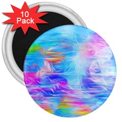 Background Drips Fluid Colorful 3  Magnets (10 Pack)  by Wegoenart