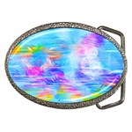 Background Drips Fluid Colorful Belt Buckles Front