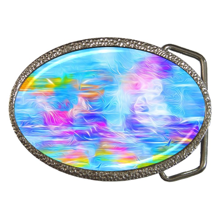 Background Drips Fluid Colorful Belt Buckles