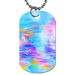 Background Drips Fluid Colorful Dog Tag (two Sides)