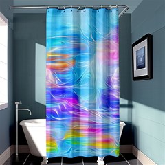 Background Drips Fluid Colorful Shower Curtain 36  X 72  (stall)  by Wegoenart