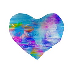 Background Drips Fluid Colorful Standard 16  Premium Flano Heart Shape Cushions