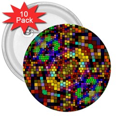 Color Mosaic Background Wall 3  Buttons (10 Pack)  by Wegoenart