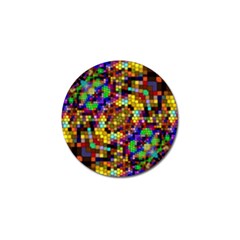 Color Mosaic Background Wall Golf Ball Marker (4 Pack) by Wegoenart