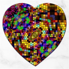 Color Mosaic Background Wall Jigsaw Puzzle (heart) by Wegoenart