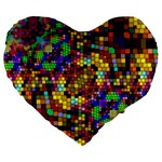 Color Mosaic Background Wall Large 19  Premium Heart Shape Cushions Front