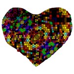 Color Mosaic Background Wall Large 19  Premium Heart Shape Cushions Back