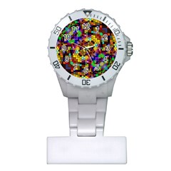 Color Mosaic Background Wall Plastic Nurses Watch by Wegoenart