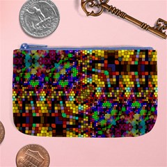 Color Mosaic Background Wall Large Coin Purse by Wegoenart