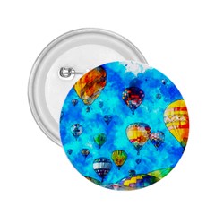 Hot Air Balloon Sky Art Watercolor 2.25  Buttons