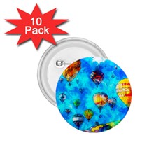 Hot Air Balloon Sky Art Watercolor 1.75  Buttons (10 pack)