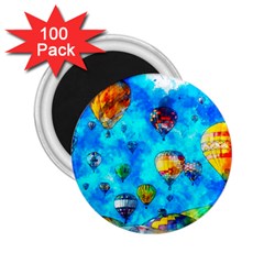 Hot Air Balloon Sky Art Watercolor 2.25  Magnets (100 pack) 