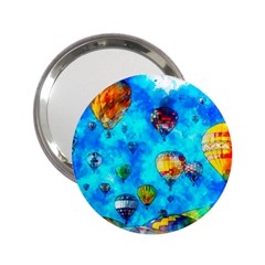 Hot Air Balloon Sky Art Watercolor 2.25  Handbag Mirrors